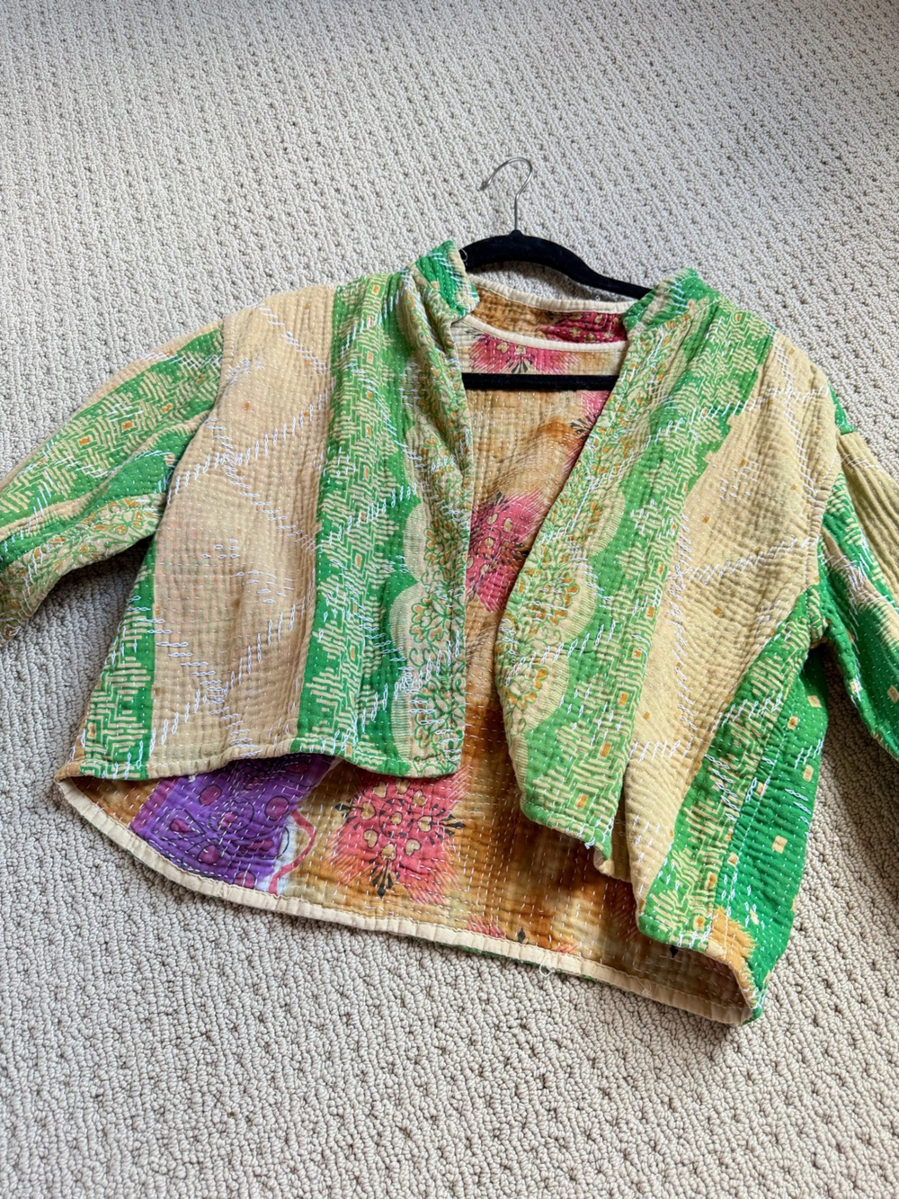 Handcrafted Quilted Jacket - reversible from round top